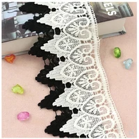 shidao crafts 5y 10cm blackwhite embroidered net lace fabric trim ribbons diy sewing handmade craft materials