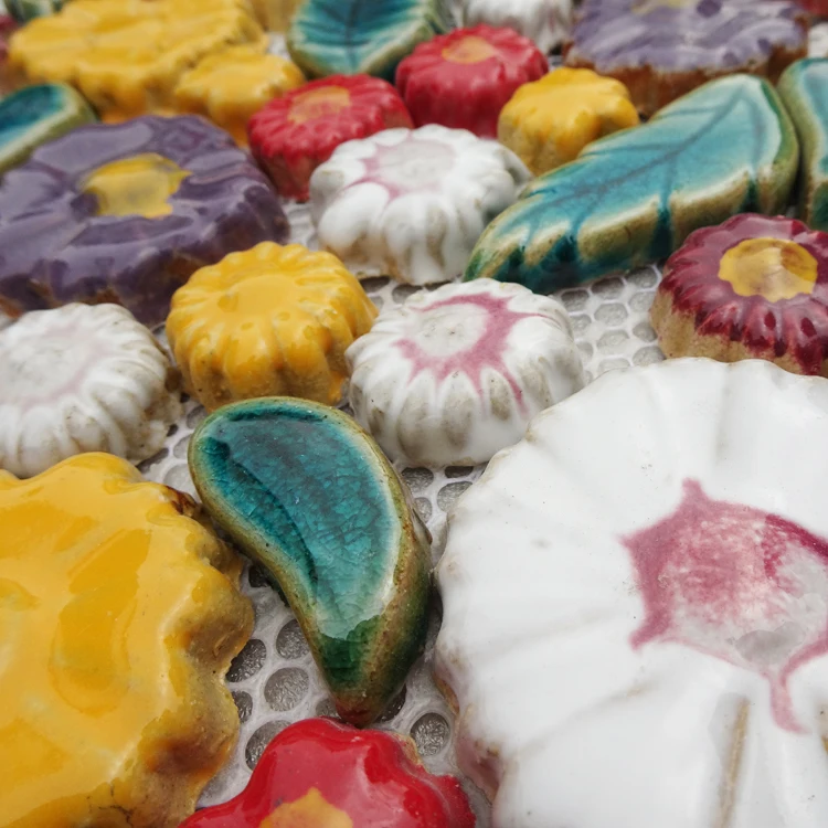 

Tile ceramic mosaic colorful pottery flower ceramic mosaic handmade tile handmade mosaic tile