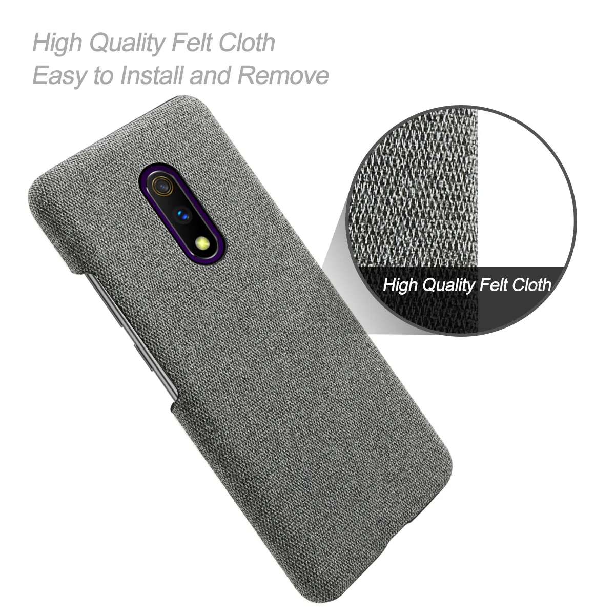 Для Oppo Realme X чехол тонкий Ретро Тканые ткань против царапин Жесткий ПК задняя
