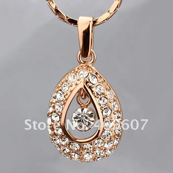 6pcs/lot mixed designs wholesale teardrop pendant crystal diamond necklaces jewelry for women free shipping L18KN023 | Украшения и