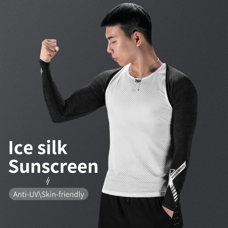 ROCKBROSS Ice Silk антиуф Защита от солнца шаль рукава для велосипеда рыбалки бега