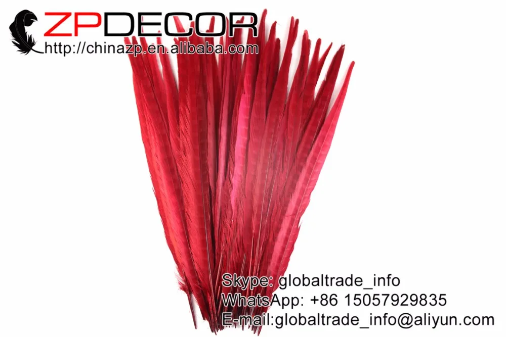 Zpdecor 100 шт./лот 40-45 см(16-18 дюймов) непосредственно окрашенный оранжевый хвост фазана перья для карнавального костюма украшения