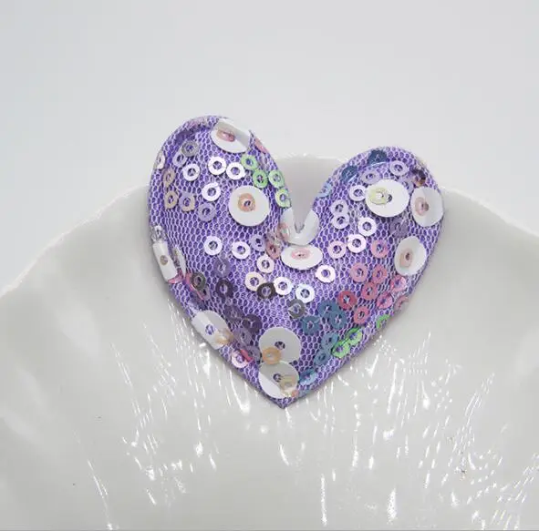 Детские блестящие аппликации с блестками и сердечками 5 см 20 шт./лот|sequin heart