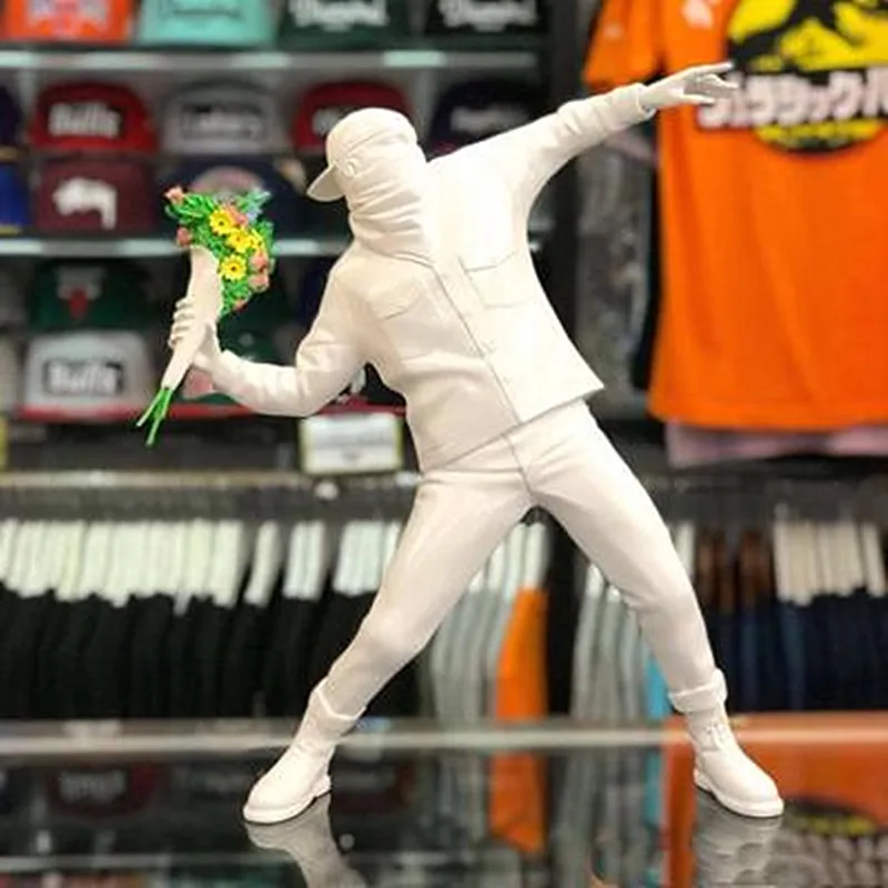 Белый Throw Flower Boy Street известный артист промышленный ветер статуя стол украшения серый тренд креативный Декор для гостиной M1168 - Цвет: Белый