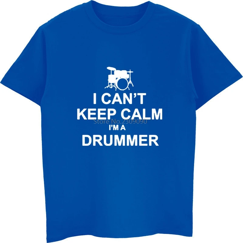 Я не могу Keep Calm I'm ударник футболка Для мужчин хлопок с коротким рукавом s