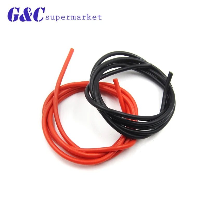 14 AWG Калибр силиконовый провод гибкие многожильные медные кабели 2 м для RC черный +