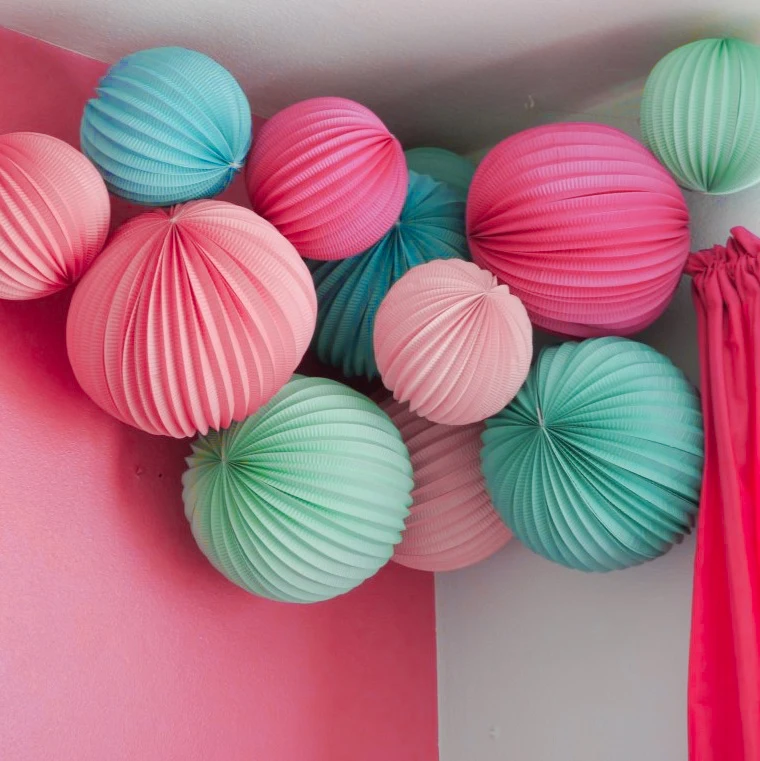 Wedding Birthday Party Showers Decoration 19cm Hanging Watermelon Accordion Paper Lanterns For Home Event Festival Decor | Дом и сад