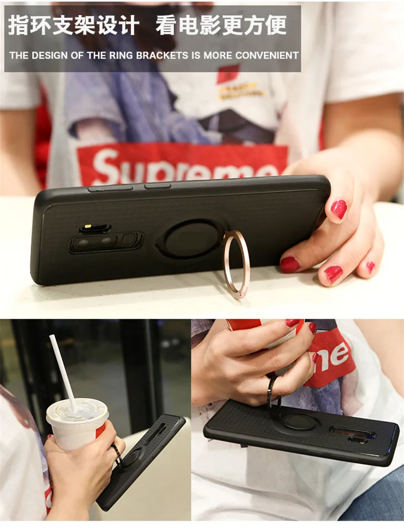 Vehicle mounts magnet stents Case for Samsung Galaxy note 9 S8 S9 Plus S6 S7 Edge J3 J5 J7 A3 A5 A7 2017 A8 TPU Soft Phone |