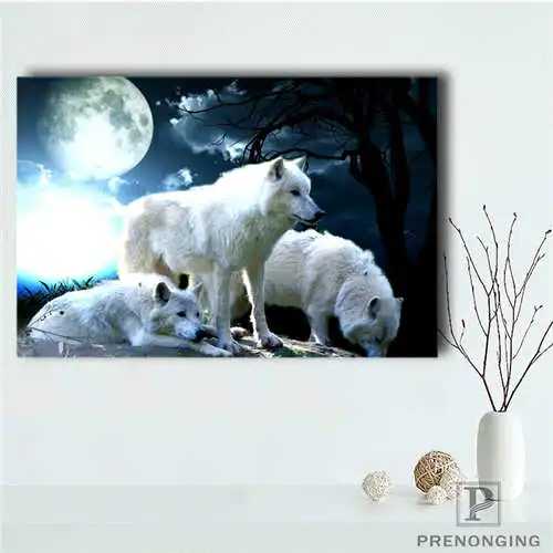 Canvas Poster На заказ холст плакат волк(81) Печатный постер ткань стены искусства картины для декора гостиной#18-12-05-H-03-160 - Цвет: Canvas Poster