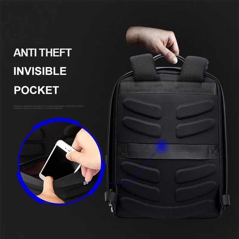 BOPAI, брендовый мужской рюкзак для ноутбука, USB, внешняя зарядка, компьютер, плечи, Противоугонный рюкзак, 15 дюймов, водонепроницаемый рюкзак для ноутбука