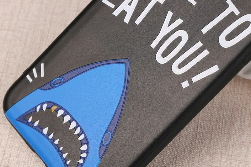 3D рельеф Мультфильм Акула камуфляж мягкий тонкий Коке Дело Чехлы для iPhone 6 6S плюс