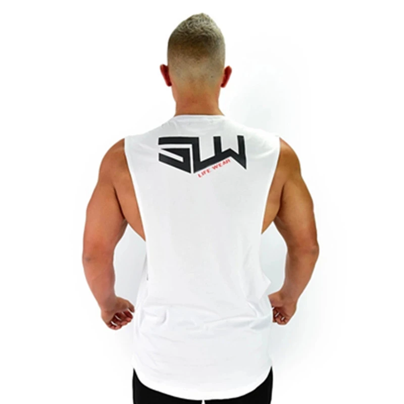 Мужская футболка без рукавов хлопковая для бодибилдинга 4 цвета 2019 | одежда