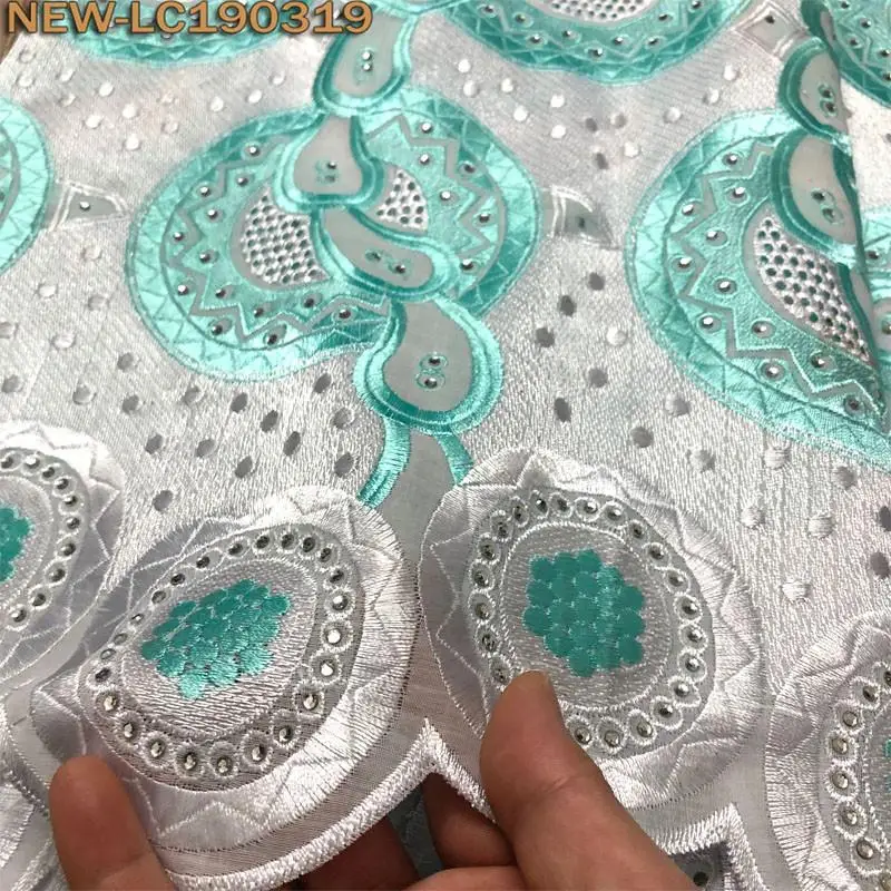 2019 Latest African French Stones cotton Lace Fabric High Quality embroidered Swiss voile For Party Dress MKS05 | Дом и сад