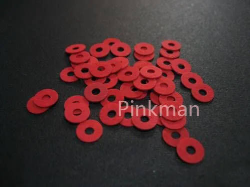 

1000 Pcs M3 3mmx12mmx0.5mm Red Insulating Fiber Washer