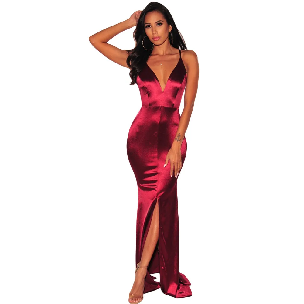 Sleeveless V Neck Zip Vintage Dress Asymmetrical Spaghetti Strap Maxi Party Night Club Dresses Backless Vestidos Verano 2019|Женские
