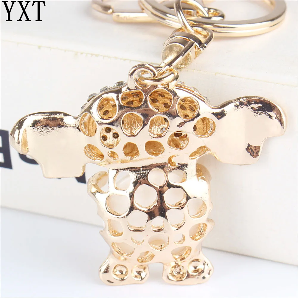 

White Elephant Pendant Charm Rhinestone Crystal Purse Bag Keyring Key Chain Accessories Wedding Party Lover Gift