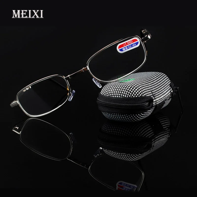 Складные прозрачные мужские женские очки для чтения чехол на молнии с зажимом