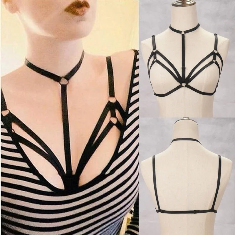 JLX. Ремень на грудь ручной работы в готическом стиле с открытой грудью