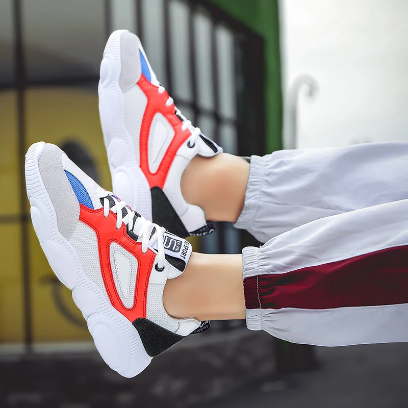OSCO Spring summer casual shoes for men sneaker trendy comfortable mesh fashion lace-up Adult male zapatos hombre | Обувь