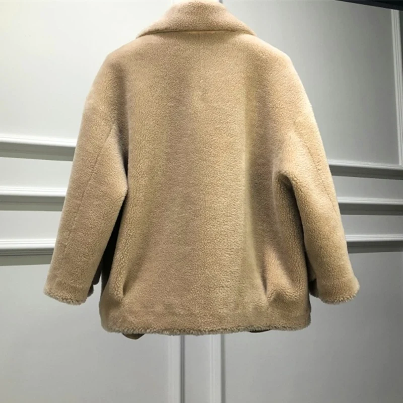 Gours Genuine Shearling Jackets for Women Fashion Natural Wool Real Fur Overcoats Thick Warm In Winter 2018 New Arrival 1803 | Женская