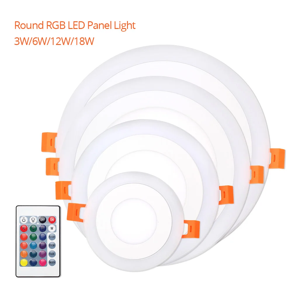 1 шт. Круглый/Квадратный светодиодный светильник цветной 3 Вт 6 12 18 RGB панельный