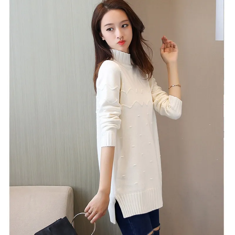 New Plus Size Autumn Winter Women's Sweater 2021 Long-Sleeved Casual Warm Half-High Collar Loose Elasticity Lady | Женская одежда