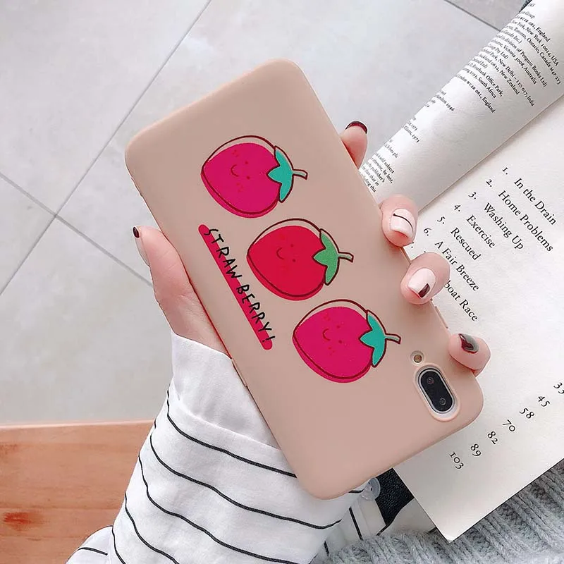 Чехол для iPhone X XR XS Max 6 6S 7 8 Plus с изображением английской буквы клубники оранжевого
