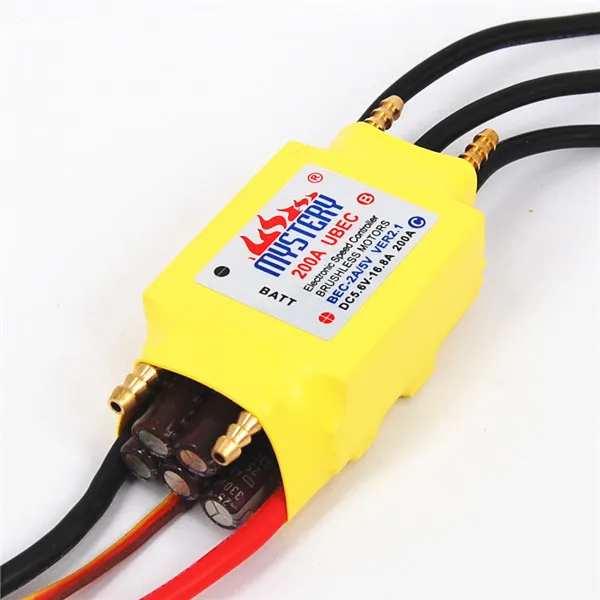 2 7S Lipo 200A ESC 5 V/5A UBEC Бесщеточный Регулятор скорости для RC лодки UBEC200A/S с охладителем