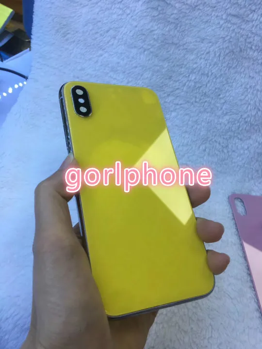 Для iphone X Розовый Красный Синий Желтый стекло Полный комплект корпус с оригинальным цветом серебристый и черный цвет металлический каркас Замена