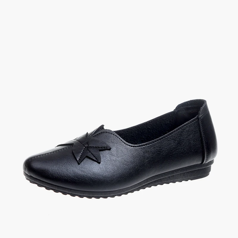 black 5 MCCKLE/Модные женские мягкие туфли на плоской подошве без шнуровки; лоферы с аппликацией; балетки на платформе; удобная обувь с закрытым носком; повседневная женская обувь - Цвет: black 5