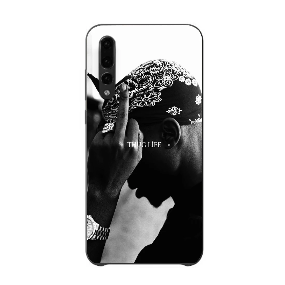 For huawei P30 lite P20 P10 P8 P9 series aesthetic 2019 phone case 2Pac THUG LIFE Hip hop king fashion new Black Sotf TPU Coque | Мобильные