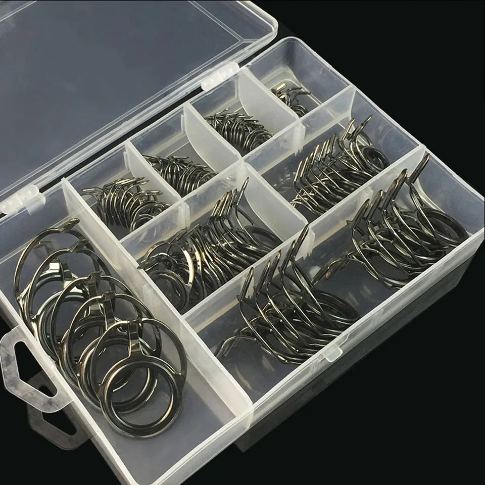 WALK FISH 75PCS/Lot Mixed Size Fishing Rod Guide Tip Strong Line Rings Guides Set Repair Kit DIY Eye | Спорт и развлечения