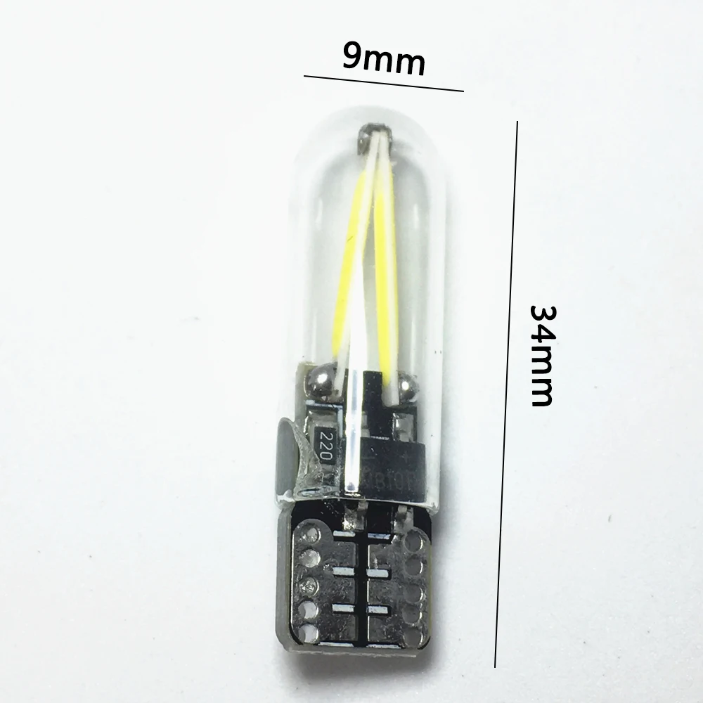 Новейший W5W led T10 cob стеклянный автомобильный светильник Led лампа накаливания