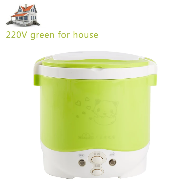 220V green for house 1Л рисоварка используется в доме 110 В до 220 В или автомобиль 12 В до 24 В достаточно для двух человек с инструкциями на английском языке - Цвет: 220V green for house