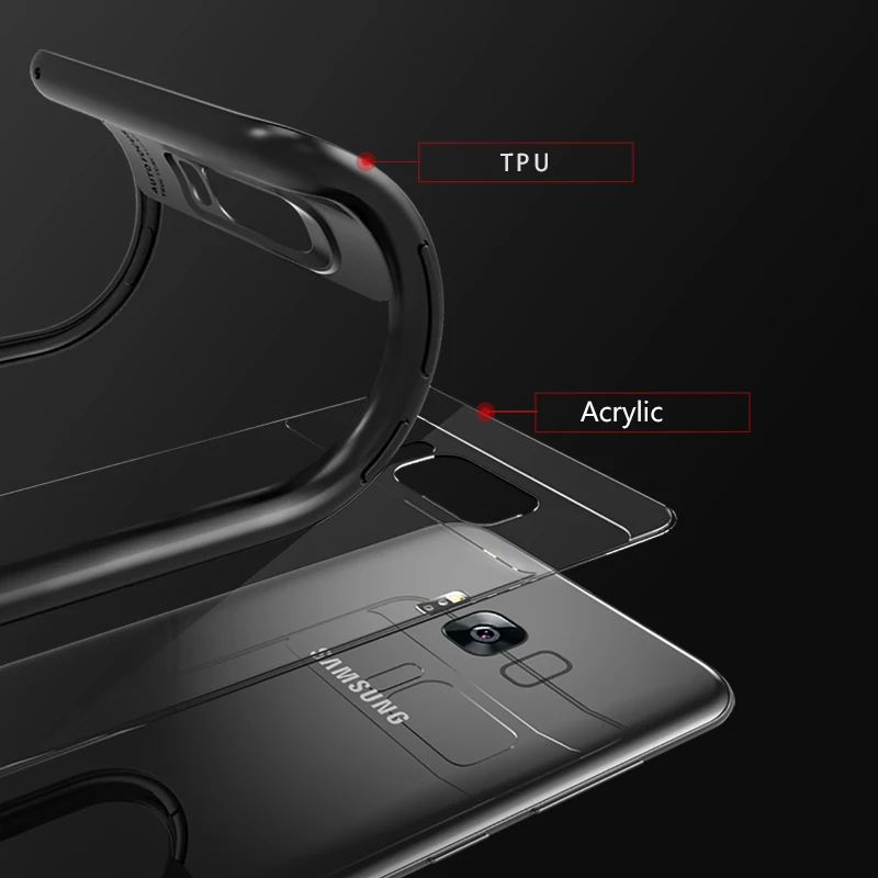 USAMS Full Protective Case for Samsung Galaxy S8 TPU &amp Acrylic Transparent Back Cover Ultra Slim Plus |