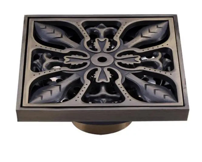 

Copper Antique Deodorant Floor Drain Strainers, Shower Room/Balcony Engineering Floor Drains Filter Covers Bronze