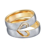 marriage alliance true love heart wedding ring set for men and women gold color his and hers engagement couple rings