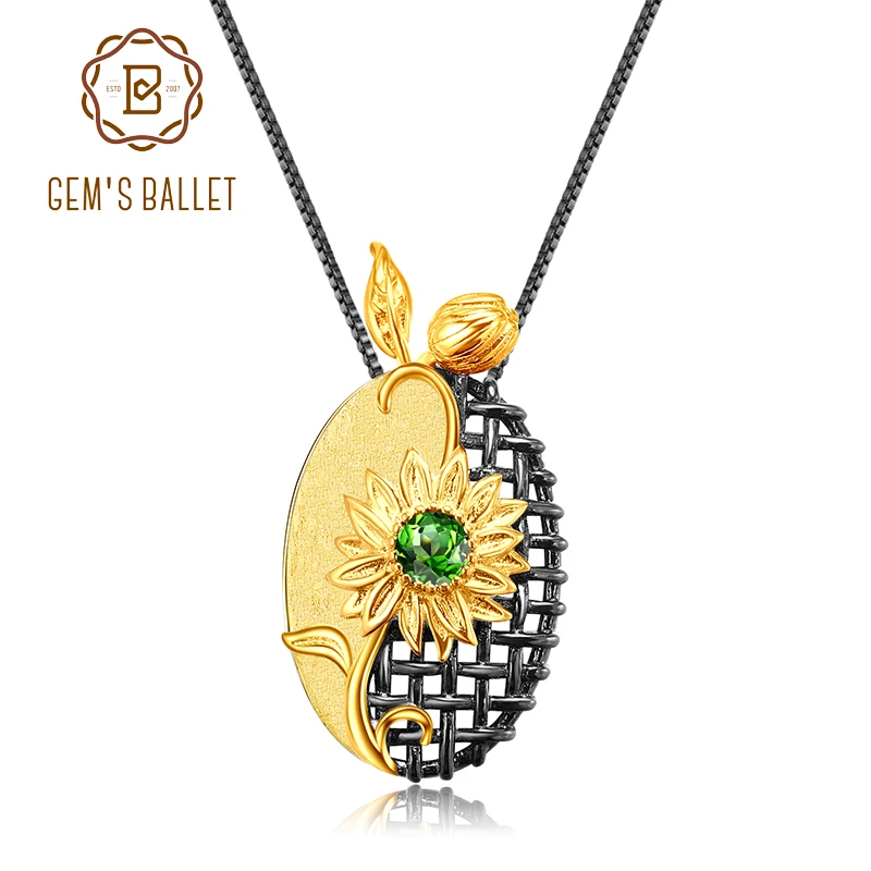 GEM'S балет 925 серебро оригинальный ручной работы лепесток цветочный кулон