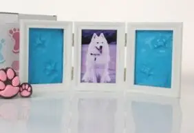 Blue mud Фото новорожденных рамки детские формы отпечаток руки ноги 3D DIY мягкая глина Inkpad дети изысканные сувениры литье украшения дома - Цвет: Blue mud
