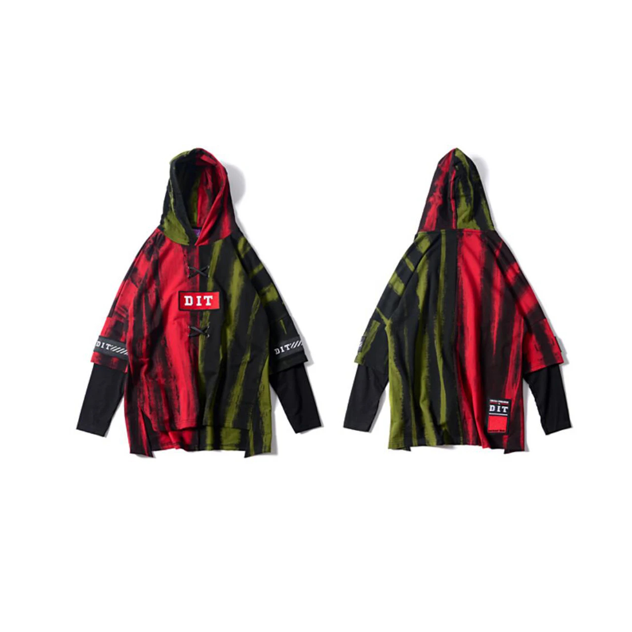 Для мужчин с капюшоном (худи) эффектом деграде толстовки и свитеры верхняя одежда