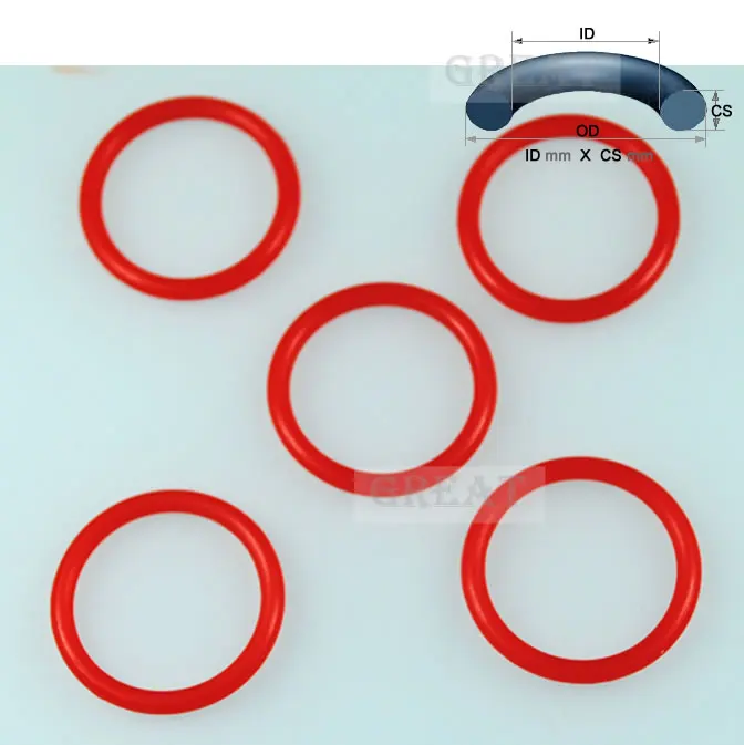 34.4X3.1 Оринг 34.4 мм ID X 3.1 CS VMQ PVMQ SILICONE ShA 70 Красный Уплотнительное кольцо оринг