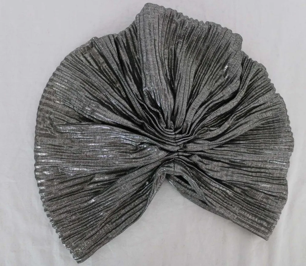 2018 Новая модная черная серебряная Золотая блестящая шляпа тюрбан для женщин и