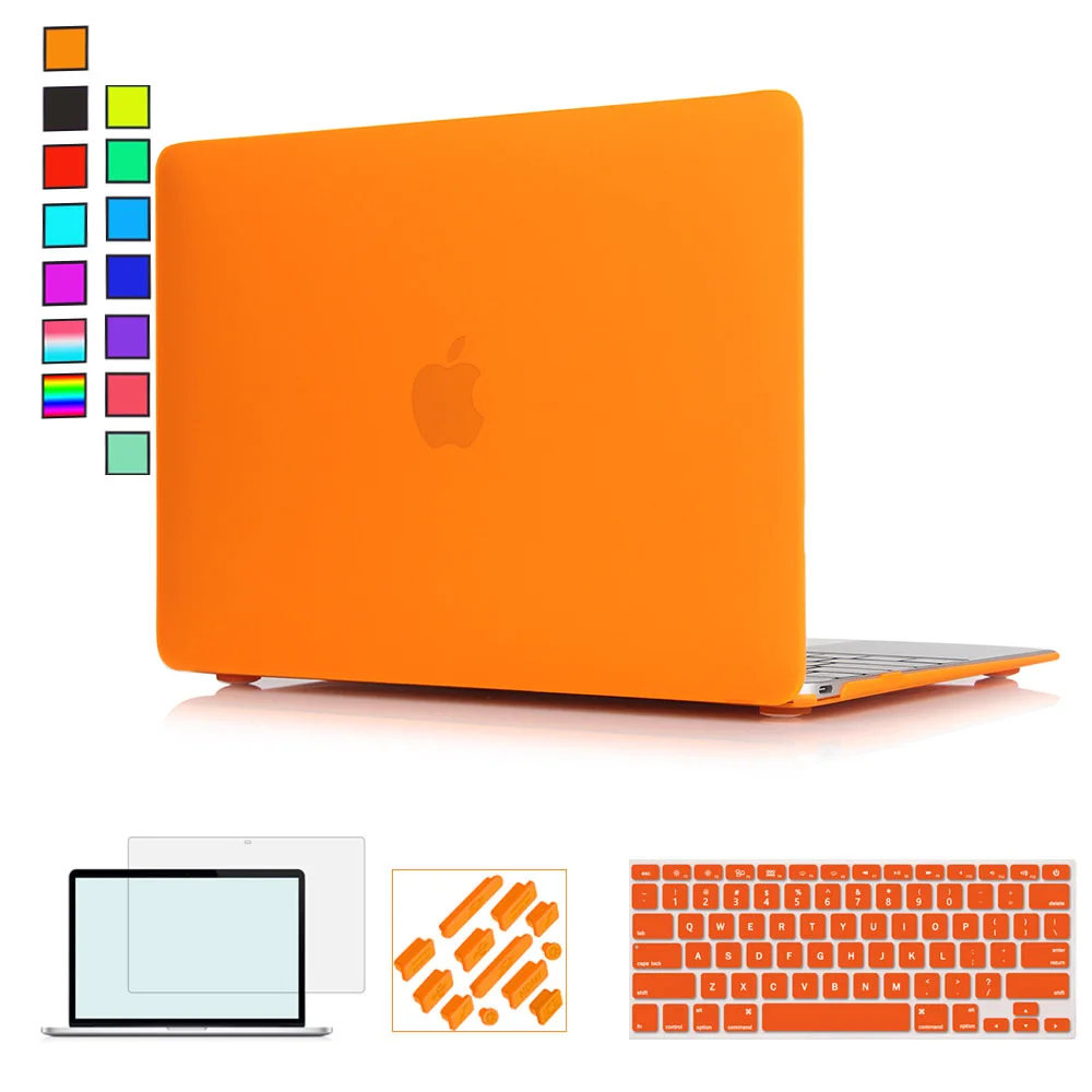 Для нового Macbook Air 13 чехол+ клавиатура чехол для Apple Macbook Air Pro retina 11 12 13 15 Mac Book 15,4 13,3 дюймов чехол для ноутбука - Цвет: Matte Orange