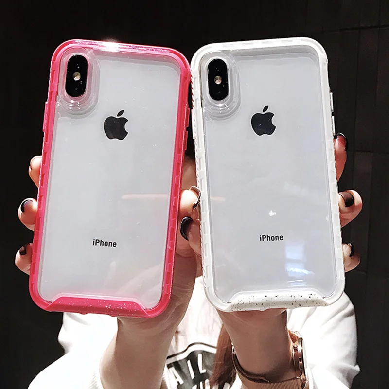 Карамельный цвет, волнистая оправа, противоударный чехол для iphone 11 XS Max XR 6 6s 7 8 Plus, прозрачный TPU+ PC, жесткий защитный чехол для телефона
