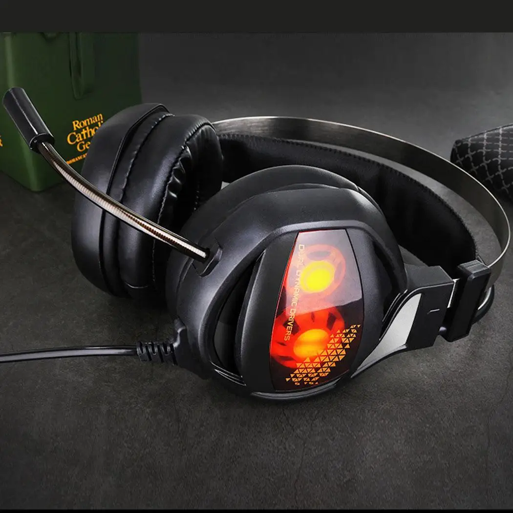 Повязка на голову игровой стерео HiFi гарнитура наушники с микрофоном складной