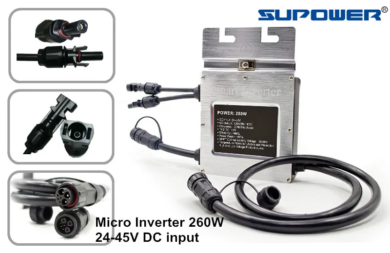 Водонепроницаемый IP67 250W 260W 24 45V DC Вход AC 220V или 110V выход Солнечная Сетка галстук