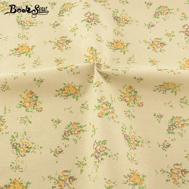 Booksew Home Textile Sewing Material Tissu For Tablecloth Pillow Bag Curtain Cushion CM Printed Rose Cotton Linen Fabric|cotton linen fabric|linen