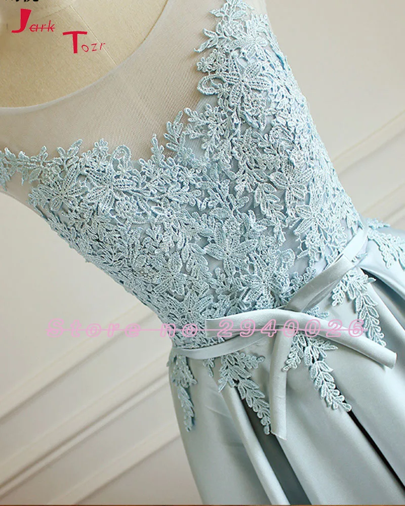 Jark Tozr на заказ длинное формальное платье 2019 Vestido Longo аппликации Атлас Небесно