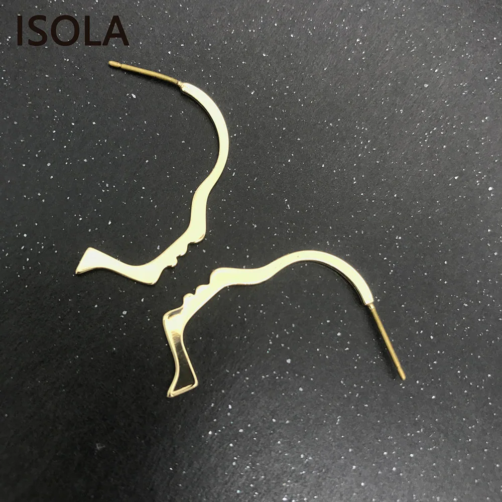 ISOLA Mini Face Shape High Quality Cooper Lineament Attractive Statement Drop Earrings Gift For Woman Jewelry | Украшения и
