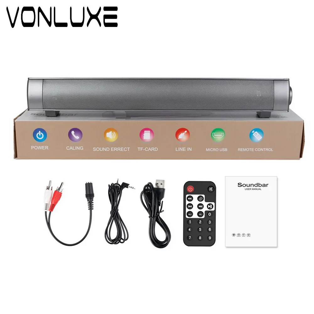 Vonluxe Bluetooth Колонки для компьютерные колонки дома Театр Para ТВ Саундбар тонкий